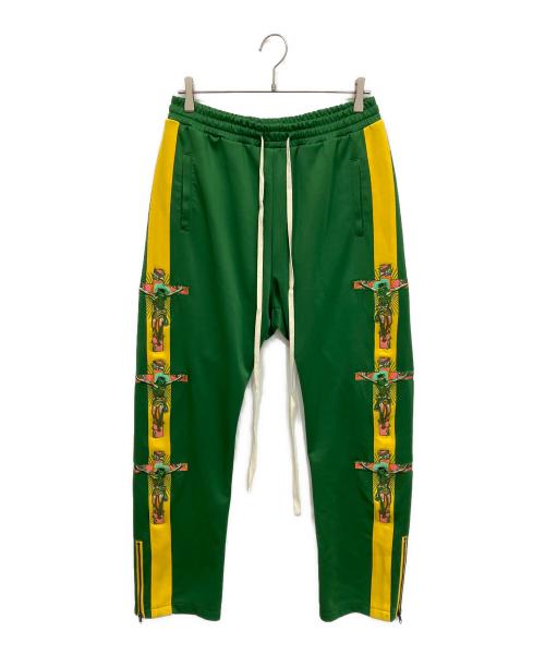 MAYO（メイヨー）MAYO (メイヨー) Mayo Embroidery Track pants トラックパンツ グリーン×イエロー サイズ:Lの古着・服飾アイテム
