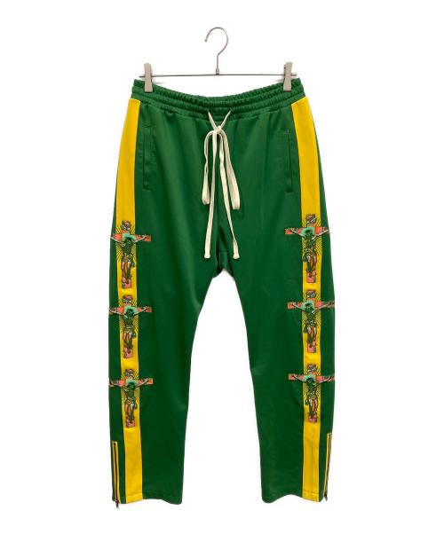 MAYO（メイヨー）MAYO (メイヨー) Mayo Embroidery Track pants トラックパンツ グリーン×イエロー サイズ:Lの古着・服飾アイテム