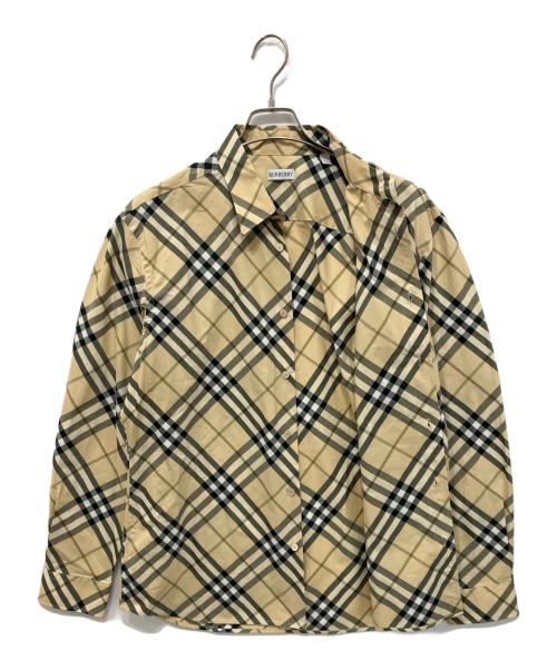 BURBERRY（バーバリー）BURBERRY (バーバリー) コットンチェックシャツ ベージュ サイズ:Lの古着・服飾アイテム