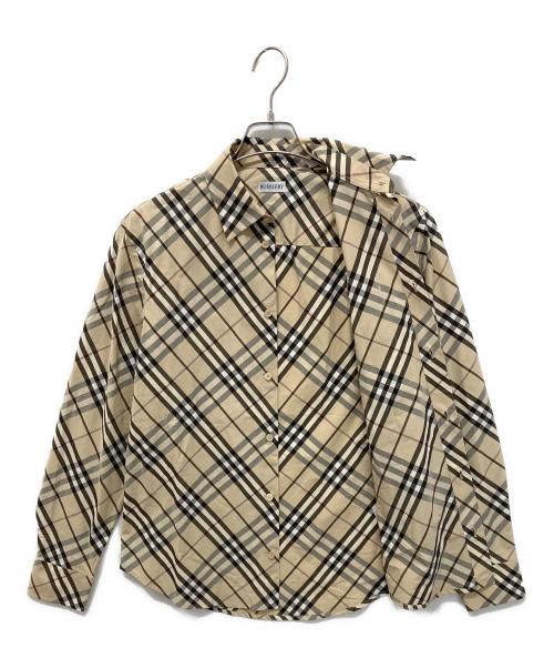 BURBERRY（バーバリー）BURBERRY (バーバリー) コットンチェックシャツ ベージュ×ブラウン サイズ:XSの古着・服飾アイテム