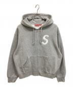 SUPREMEシュプリーム）の古着「25AW S Logo Zip Up Hooded Sweatshirt ジップパーカー」｜グレー