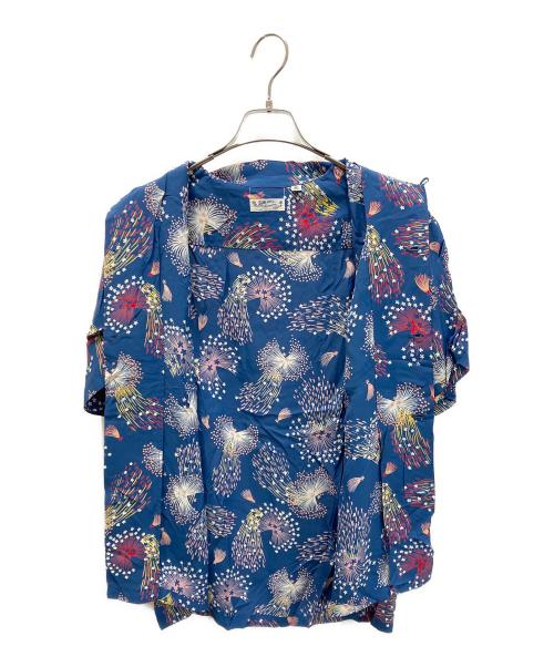 Sun Surf（サンサーフ）Sun Surf (サンサーフ) JOURNAL STANDARD (ジャーナルスタンダード) 別注花火アロハシャツ ブルー サイズ:Mの古着・服飾アイテム