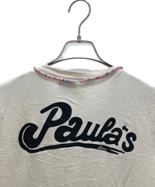 LOEWE（ロエベ）LOEWE (ロエベ) Paula's Ibiza (パウラズ・イビザ) コラボ ネップ加工半袖カットソー ホワイト サイズ:Mの古着・服飾アイテム