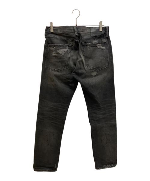 Denim & Supply Ralph Lauren（デニム＆サプライ ラルフローレン）DENIM & SUPPLY RALPH LAUREN (デニム＆サプライ ラルフローレン) 星条旗リペア ダメージ加工デニムパンツ ブラック サイズ:31の古着・服飾アイテム