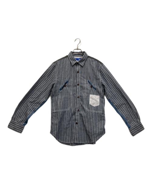 JUNYA WATANABE COMME des GARCONS（(ジュンヤワタナベ コムデギャルソン）JUNYA WATANABE COMME des GARCONS ((ジュンヤワタナベ コムデギャルソン) 00S コットン シャツジャケット ホワイト×ブルー サイズ:XLの古着・服飾アイテム