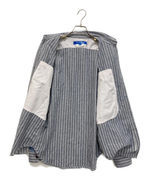 JUNYA WATANABE COMME des GARCONS（(ジュンヤワタナベ コムデギャルソン）JUNYA WATANABE COMME des GARCONS ((ジュンヤワタナベ コムデギャルソン) 00S コットン シャツジャケット ホワイト×ブルー サイズ:XLの古着・服飾アイテム
