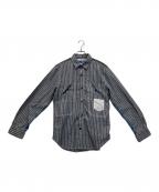 JUNYA WATANABE COMME des GARCONS(ジュンヤワタナベ コムデギャルソン）の古着「00s ストライプ×シャンブレー 切替シャツ」｜ホワイト×ブルー