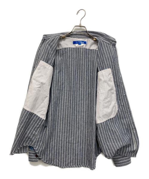 JUNYA WATANABE COMME des GARCONS（(ジュンヤワタナベ コムデギャルソン）JUNYA WATANABE COMME des GARCONS ((ジュンヤワタナベ コムデギャルソン) 00s ストライプ×シャンブレー 切替シャツ ホワイト×ブルー サイズ:XLの古着・服飾アイテム