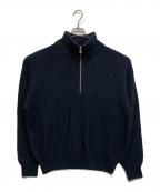 COMFORTABLE REASONコンフォータブルリーズン）の古着「Harf Zip Knit」｜ネイビー