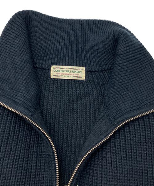 COMFORTABLE REASON（コンフォータブルリーズン）COMFORTABLE REASON (コンフォータブルリーズン) Harf Zip Knit ネイビー サイズ:XLの古着・服飾アイテム