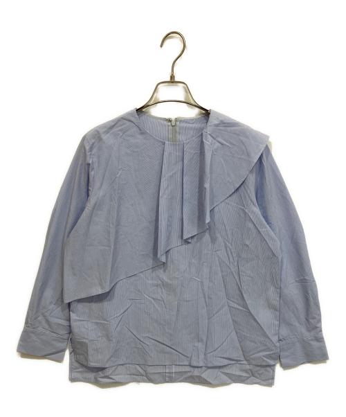 icB（アイシービー）icB (アイシービー) クリーンブロード ラッフルデザインブラウス ブルー サイズ:4の古着・服飾アイテム