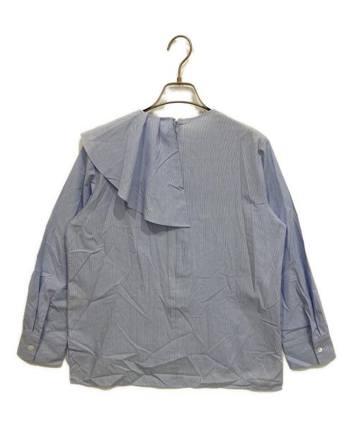 icB（アイシービー）icB (アイシービー) クリーンブロード ラッフルデザインブラウス ブルー サイズ:4の古着・服飾アイテム