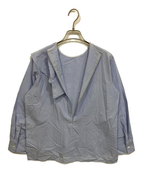 icB（アイシービー）icB (アイシービー) クリーンブロード ラッフルデザインブラウス ブルー サイズ:4の古着・服飾アイテム