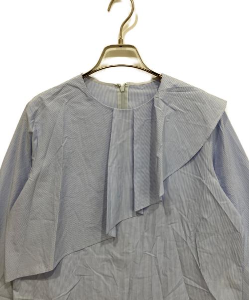 icB（アイシービー）icB (アイシービー) クリーンブロード ラッフルデザインブラウス ブルー サイズ:4の古着・服飾アイテム