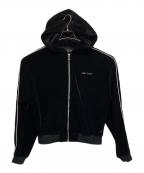 LAST NESTラストネスト）の古着「Velvet Track Hoodie  ベロアジップパーカー」｜ブラック