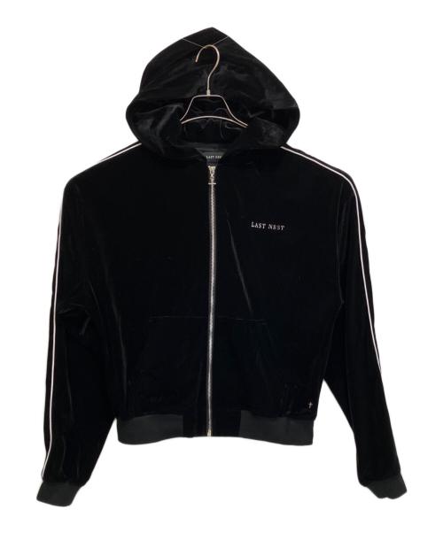 LAST NEST（ラストネスト）last nest (ラストネスト) Velvet Track Hoodie  ベロアジップパーカー ブラック サイズ:Lの古着・服飾アイテム