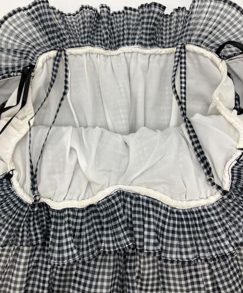 Snidel（スナイデル）Snidel (スナイデル) Sustainaギャザーオフショルブラウス ホワイト×ブラック サイズ:Ｆの古着・服飾アイテム
