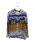 NO MADノーマッド）の古着「Draw Your Garden Shirt シャツ」｜ブラウン×ブルー