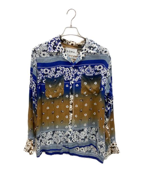 NO MAD（ノーマッド）NO MAD (ノーマッド) Draw Your Garden Shirt シャツ ブラウン×ブルー サイズ:2の古着・服飾アイテム