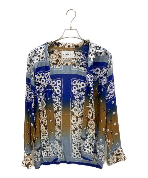 NO MAD（ノーマッド）NO MAD (ノーマッド) Draw Your Garden Shirt シャツ ブラウン×ブルー サイズ:2の古着・服飾アイテム