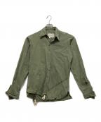GREG LAURENグレッグローレン）の古着「ARMY TENT STUDIO SHIRT ミリタリーシャツ」｜オリーブ