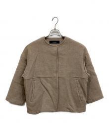 JOURNAL STANDARD（ジャーナルスタンダード）の古着「スーパー140ビーバーノーカラーショートコート」｜ブラウン