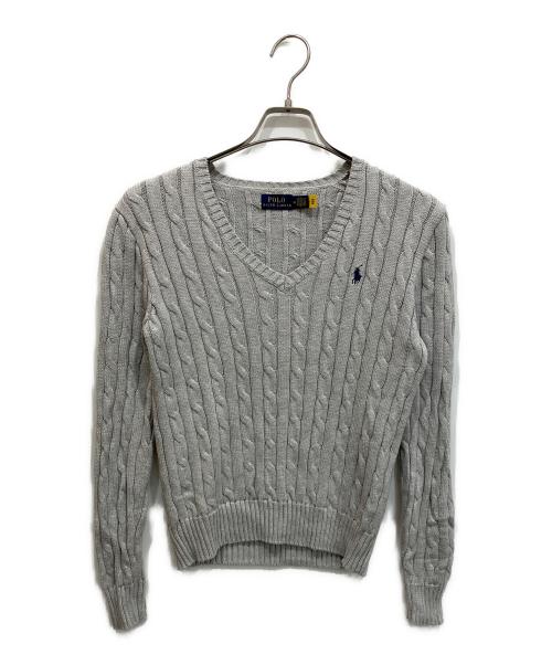POLO RALPH LAUREN（ポロ・ラルフローレン）POLO RALPH LAUREN (ポロ・ラルフローレン) コットン ケーブルニット グレー サイズ:Mの古着・服飾アイテム