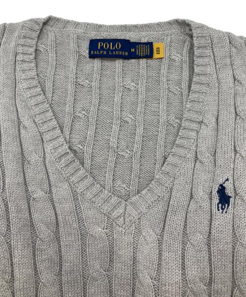 POLO RALPH LAUREN（ポロ・ラルフローレン）POLO RALPH LAUREN (ポロ・ラルフローレン) コットン ケーブルニット グレー サイズ:Mの古着・服飾アイテム