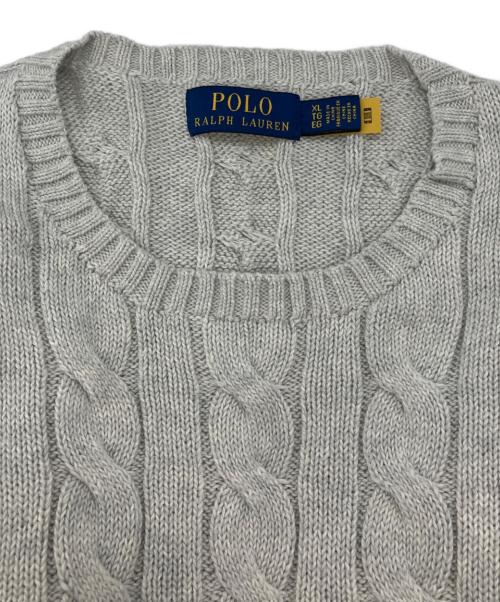 POLO RALPH LAUREN（ポロ・ラルフローレン）POLO RALPH LAUREN (ポロ・ラルフローレン) コットン ケーブルニット グレー サイズ:XLの古着・服飾アイテム