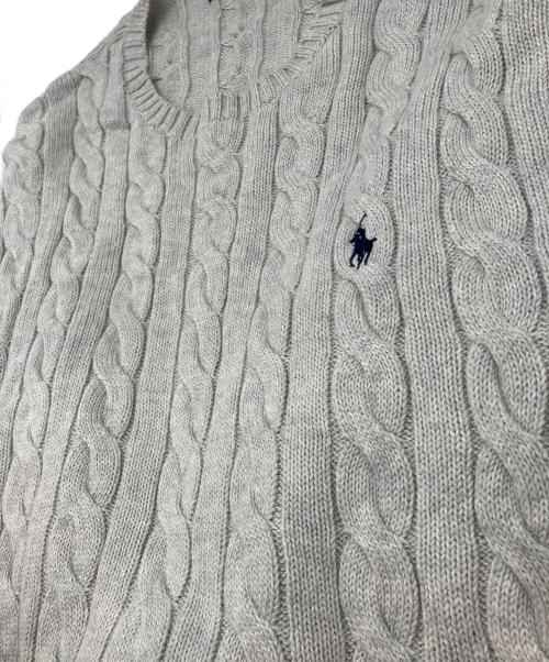POLO RALPH LAUREN（ポロ・ラルフローレン）POLO RALPH LAUREN (ポロ・ラルフローレン) コットン ケーブルニット グレー サイズ:XLの古着・服飾アイテム