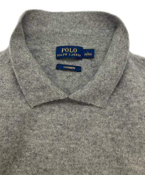 POLO RALPH LAUREN（ポロ・ラルフローレン）POLO RALPH LAUREN (ポロ・ラルフローレン) カシミヤ半袖ニット グレー サイズ:Lの古着・服飾アイテム
