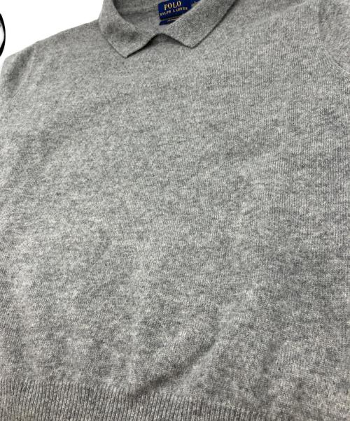POLO RALPH LAUREN（ポロ・ラルフローレン）POLO RALPH LAUREN (ポロ・ラルフローレン) カシミヤ半袖ニット グレー サイズ:Lの古着・服飾アイテム