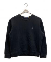 POLO RALPH LAUREN（ポロ・ラルフローレン）の古着「クルーネックスウェット」｜ブラック