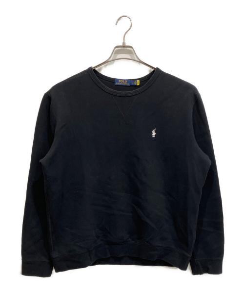 POLO RALPH LAUREN（ポロ・ラルフローレン）POLO RALPH LAUREN (ポロ・ラルフローレン) クルーネックスウェット ブラック サイズ:Lの古着・服飾アイテム