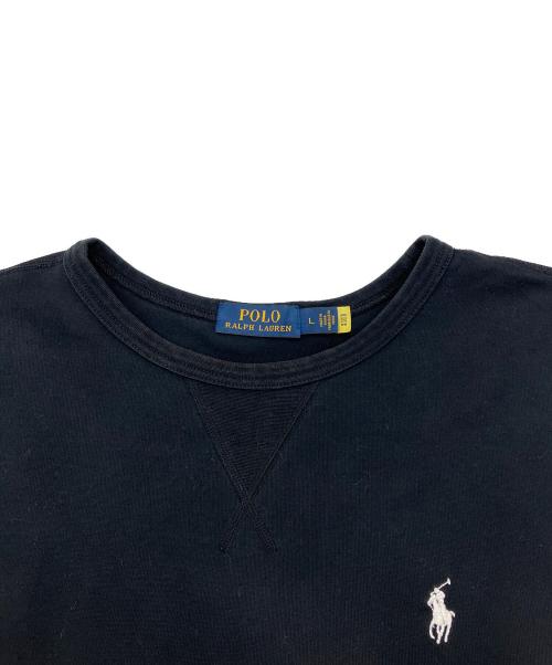 POLO RALPH LAUREN（ポロ・ラルフローレン）POLO RALPH LAUREN (ポロ・ラルフローレン) クルーネックスウェット ブラック サイズ:Lの古着・服飾アイテム