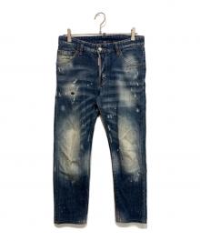 DSQUARED2（ディースクエアード）の古着「ダメージ加工デニムパンツ」｜ブルー