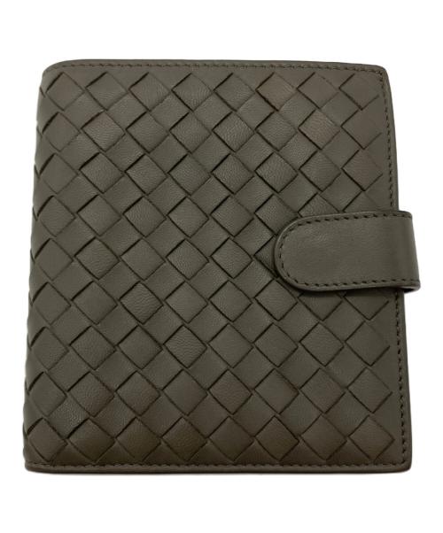 BOTTEGA VENETA（ボッテガベネタ）BOTTEGA VENETA (ボッテガベネタ) イントレチャート2つ折り財布 ブラウンの古着・服飾アイテム