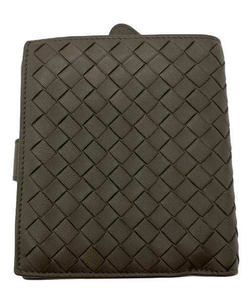 BOTTEGA VENETA（ボッテガベネタ）BOTTEGA VENETA (ボッテガベネタ) イントレチャート2つ折り財布 ブラウンの古着・服飾アイテム