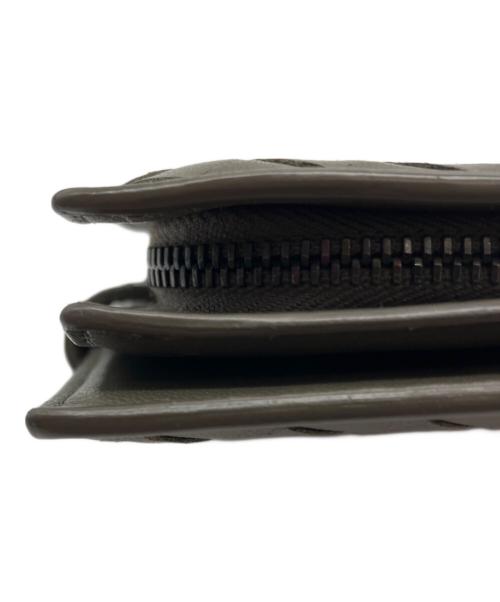 BOTTEGA VENETA（ボッテガベネタ）BOTTEGA VENETA (ボッテガベネタ) イントレチャート2つ折り財布 ブラウンの古着・服飾アイテム