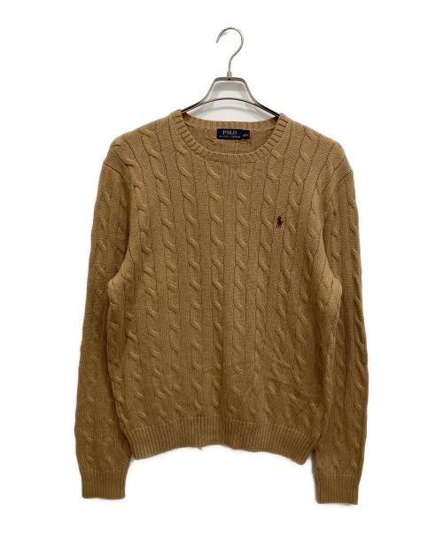 POLO RALPH LAUREN（ポロ・ラルフローレン）POLO RALPH LAUREN (ポロ・ラルフローレン) コットン ケーブルニット ブラウン サイズ:Lの古着・服飾アイテム