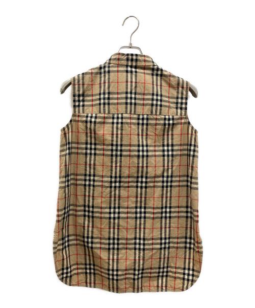 BURBERRY（バーバリー）BURBERRY (バーバリー) ノバチェック ノースリーブシャツ ブラウン サイズ:6の古着・服飾アイテム