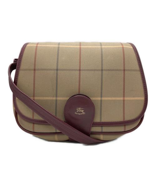Burberry's（バーバリーズ）Burberry's (バーバリーズ) チェック柄ショルダーバッグ ブラウンの古着・服飾アイテム