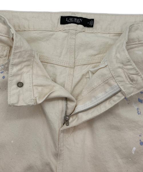 LAUREN RALPH LAUREN（ローレン ラルフ ローレン）LAUREN RALPH LAUREN (ローレン ラルフ ローレン) ペイント加工ペインターパンツ ベージュ サイズ:4の古着・服飾アイテム