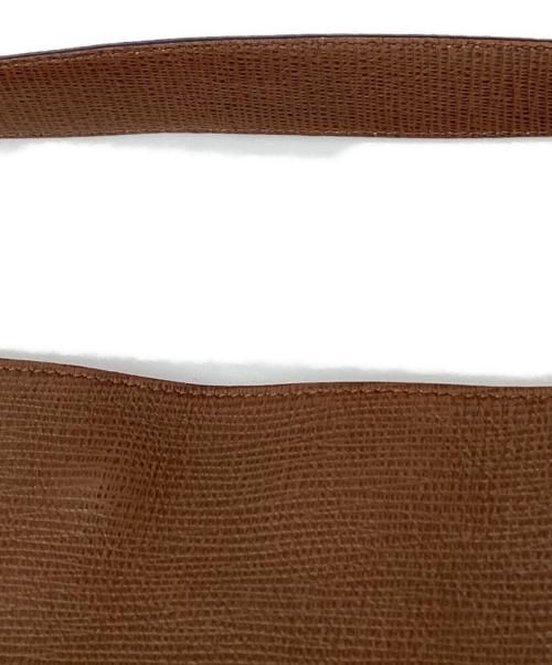 HUGO BOSS（ヒューゴ ボス）HUGO BOSS (ヒューゴ ボス) レザーショルダーバッグ ブラウンの古着・服飾アイテム