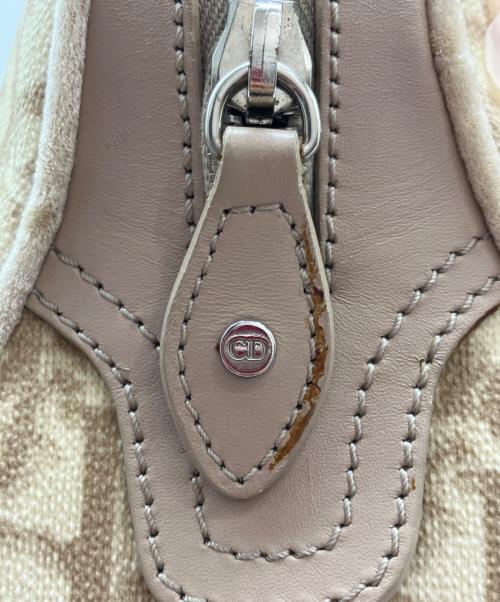 Christian Dior（クリスチャン ディオール）Christian Dior (クリスチャン ディオール) トロッター柄 ロマンティックハンドバッグ ベージュ×ブラウンの古着・服飾アイテム