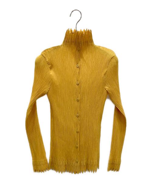 ISSEY MIYAKE（イッセイミヤケ）ISSEY MIYAKE (イッセイミヤケ) プリーツ 長袖シャツ イエロー サイズ:Lの古着・服飾アイテム