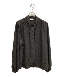 BALLSEY（ボールジィ）の古着「ミニドットプリント ボウタイブラウス」｜ブラック