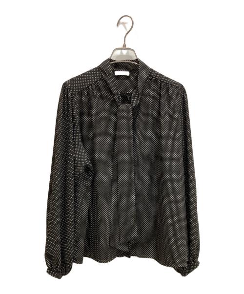 BALLSEY（ボールジィ）BALLSEY (ボールジィ) ミニドットプリント ボウタイブラウス ブラック サイズ:36の古着・服飾アイテム