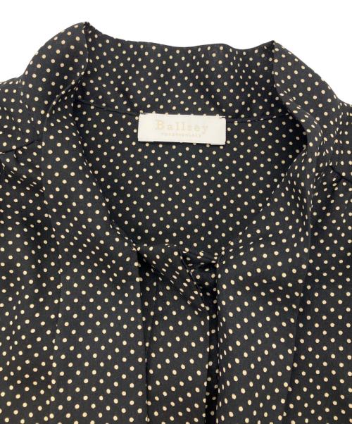 BALLSEY（ボールジィ）BALLSEY (ボールジィ) ミニドットプリント ボウタイブラウス ブラック サイズ:36の古着・服飾アイテム