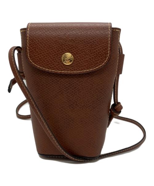 LONGCHAMP（ロンシャン）LONGCHAMP (ロンシャン) エピュレ スマートフォンケース（フラップ付き） ブラウンの古着・服飾アイテム